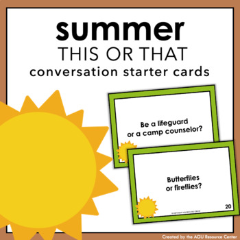 Preview of Summer Social Skill Activity | THIS OR THAT | End of the Year Social Skills
