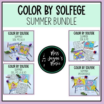 Preview of Summer Solfege Color by Note for Elementary Music