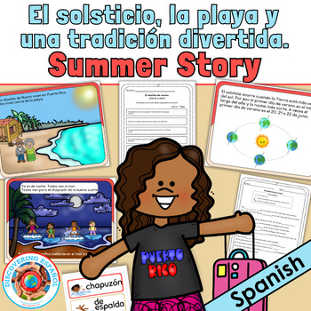 Preview of End of Year Spanish Summer Story and Activity Worksheets