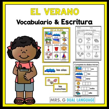 Preview of Summer  Spanish Vocabulary Activities    Actividades de vocabulario de verano