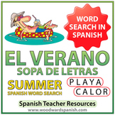 Summer Spanish Word Search - El Verano - Sopa de Letras