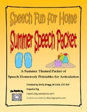 Summer Speech Articulation Printable Homework
