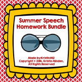 Summer Speech Homework Bundle