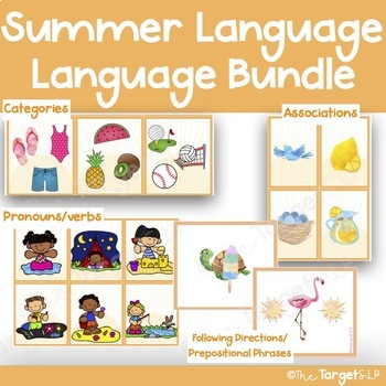 Preview of Summer Speech Language Activities- Perfect for Summer Packets!