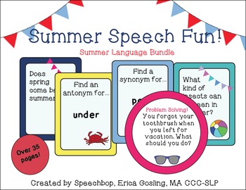 Preview of Summer Speech Language Set! {Common core aligned! Addresses 5 standards!}