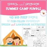 Summer Speech & Language Packet |  NO PREP BUNDLE | Summer
