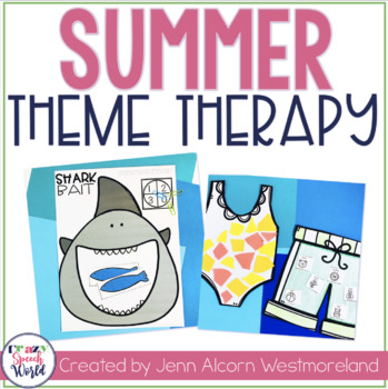 Preview of Summer Speech Therapy Activities Ocean Beach Pool BBQ Ice Cream Themes