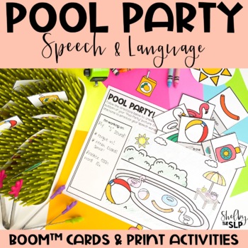 Preview of Summer Speech Therapy Activities: Print, No-Print, and FREE Boom™ Cards