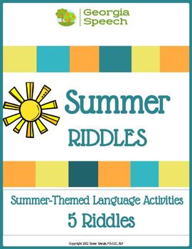 Preview of Summer Speech Therapy Activities-RIDDLES-Inferencing-End of Year-Free