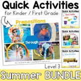 Summer Speech Therapy Quick Activities Kinder, First - Par