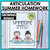 Speech Therapy Summer Homework Articulation Packets - R, S