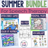 Summer Speech Therapy Activities Game Bundle
