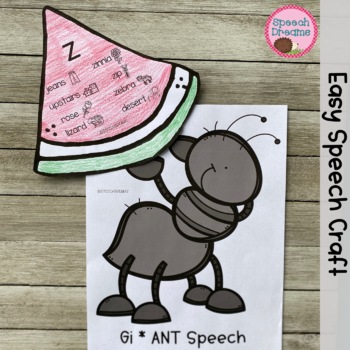 Preview of Summer Speech Therapy Craft for Articulation and Language Intervention Worksheet