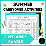 Summer Speech Therapy Homework Carryover Practice Activity
