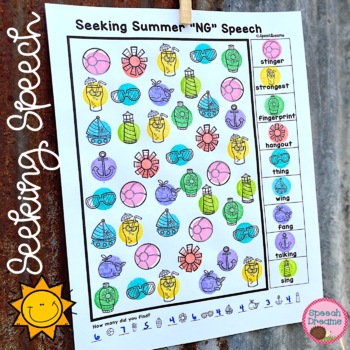 Preview of Summer Speech Therapy Seeking Activity | Articulation Game I Spy Seek and Find