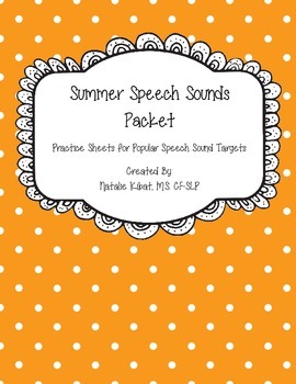 Preview of Summer Speech Word Lists