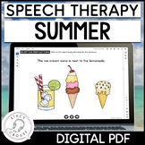 Summer Speech Therapy Activities Digital PDF for Language 