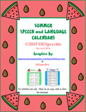 Summer Speech and Language Calendars - FREEBIE!