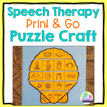 Preview of Summer Speech and Language Craft | Shell Puzzle