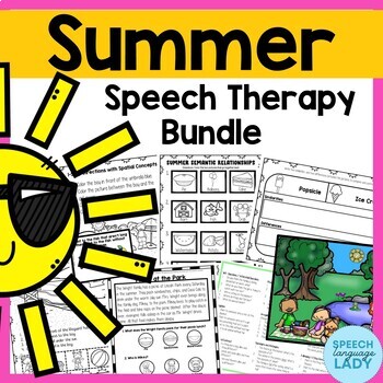 Preview of Summer Speech and Language | No Prep BUNDLE for Speech Therapy