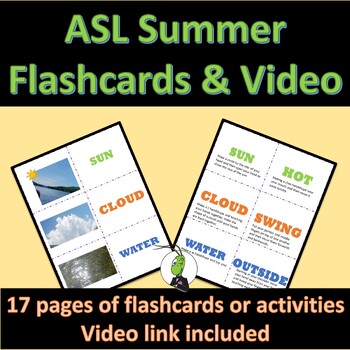 Preview of Summer Speech and Language Sign Language Activities  (ASL)