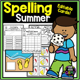Summer Spelling Activities and Editable Cards