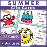 Summer Spelling Center for 1st Grade - Beach Clip Cards - 