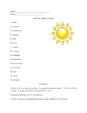 Summer Spelling Words