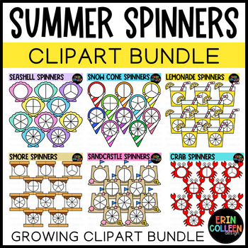 Preview of Summer Spinners Clipart Growing Bundle