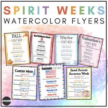 Preview of Summer | Spirit Week | Beach | End of Year | Editable Flyers