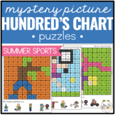 Summer Sports Mystery Picture Hundred's Chart Puzzles
