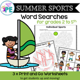 Summer Sports Word Search Puzzles
