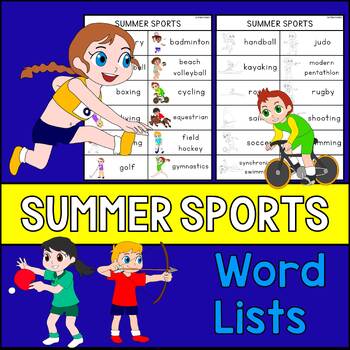 Preview of Summer Sports Words - Olympics 2024 Writing Center Vocabulary | Word Lists