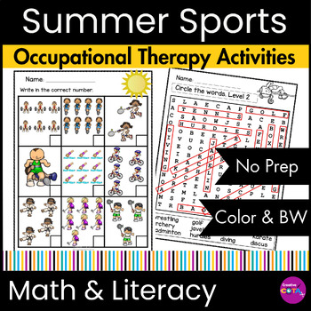 summer sports and games literacy and math center activities by creativecota llc