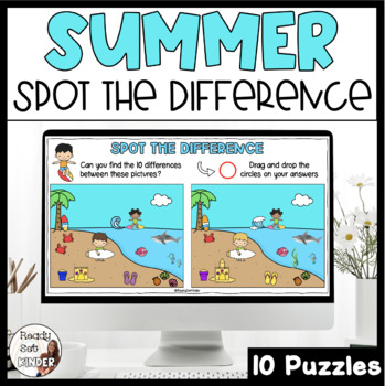 Preview of Summer Spot the Difference | Picture Puzzle | Visual Perception