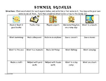 Summer Squares Activity by Gina Alfano | TPT