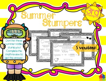 Preview of Summer Stumpers - 3rd Grade Summer Math Reviews