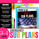 July Sub Plans for 3rd & 4th Grade: Ready-to-use lesson pl