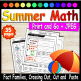 Summer Subtraction Fun, Fact Families, Crossing Out, Cut a