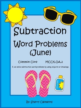 Preview of Summer Subtraction Word Problems | Worksheets | Number Line