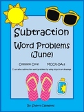Summer Subtraction Word Problems | Worksheets | Number Line