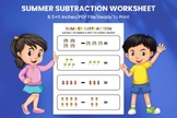 Summer Subtraction Worksheet for Kids