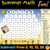 Summer Subtraction to 20 - 4 fun Math Activities for 1st &