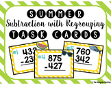 Summer Subtraction with Regrouping Task Cards