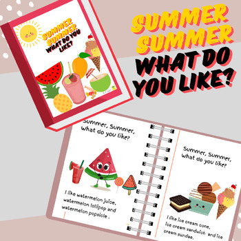 Preview of Summer Summer, What do you like? Printable emergent reader, mini book