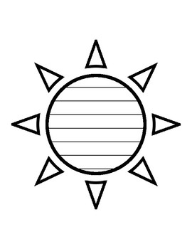 Preview of Summer Sun Writing Paper Sun Template With Lines Writing Paper Sun