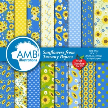 Preview of Summer Sunflowers from Italy Paper Pack, {Best Teacher Tools}, AMB-1432