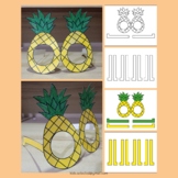 Summer Sunglasses Craft Pineapple Cut Coloring Page Shape 