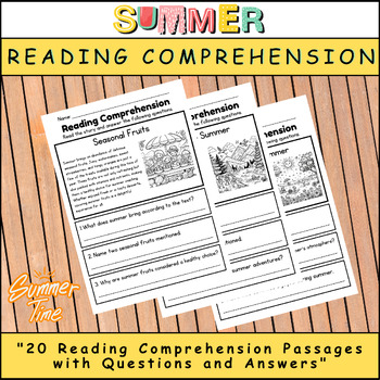 Preview of Summer Sunsets: Reading Comprehension for Grade 2 with Questions and Answers