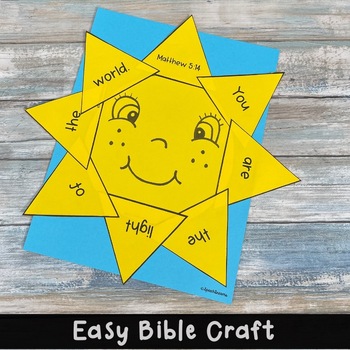 Preview of Summer Sunshine Christian Bible Craft for kids | Sunday School